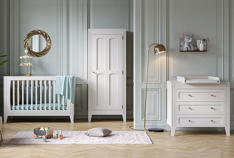 lit volutif pour bb, mobilier en bois chambre bb