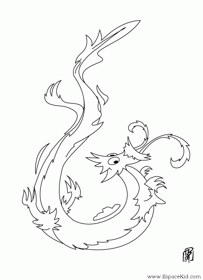 Coloriage Petit dragon chinois à imprimer dans les coloriages Nouvel an