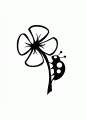 Coloriage Coccinelle monte sur une fleur et dessin Coccinelle monte sur une fleur