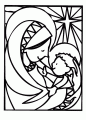 Coloriage Marie et Jsus en vitrail et dessin Marie et Jsus en vitrail