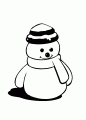 Coloriage Bonhomme de neige avec son bonnet et dessin Bonhomme de neige avec son bonnet