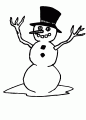 Coloriage Bonhomme de neige content