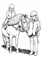 Coloriage Enfant sur Poney et dessin Enfant sur Poney