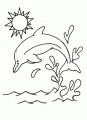 Coloriage Dauphin qui saute dans l'eau et dessin Dauphin qui saute dans l'eau