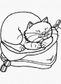 Coloriage Chat qui dort et dessin Chat qui dort