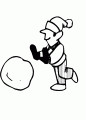 Coloriage Homme formant une boule de neige et dessin Homme formant une boule de neige