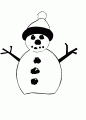 Coloriage Bonhomme de neige avec bonnet et dessin Bonhomme de neige avec bonnet