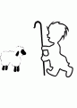 Coloriage Petit berger et mouton et dessin Petit berger et mouton