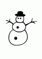 Coloriage Bonhomme de neige et chapeau noir et dessin Bonhomme de neige et chapeau noir