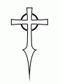 Coloriage Croix avec un rond et dessin Croix avec un rond