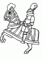 Coloriage Chevalier sur son cheval en armure