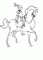 Coloriage Chevalier sur son magnifique cheval et dessin Chevalier sur son magnifique cheval